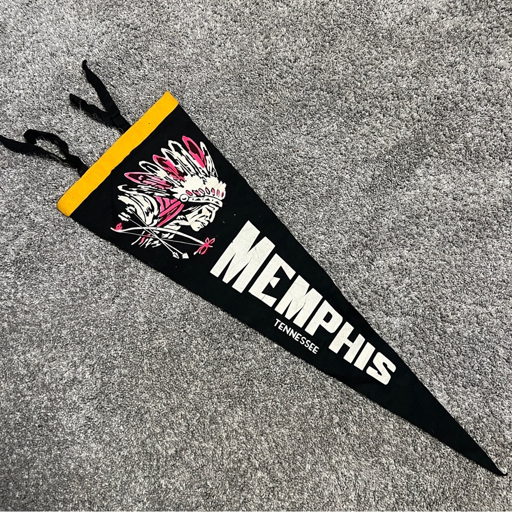 Memphis Tennessee Black Pennant with Native American Design